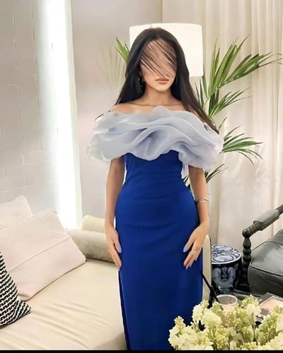 فستان الغيمة ازرق ميدي