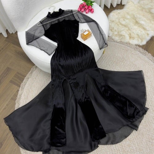 فستان مخمل مع جازار