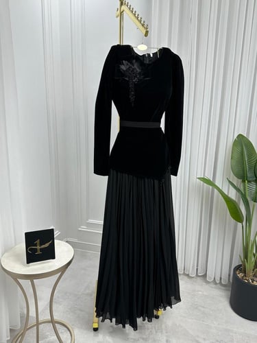 فستان جوخ شيفون جورجيت