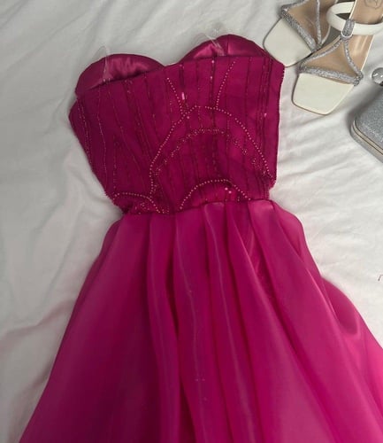 فستان سهره فوشي مطرز بالكامل