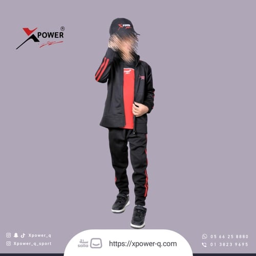 طقم رياضي اسود و احمر