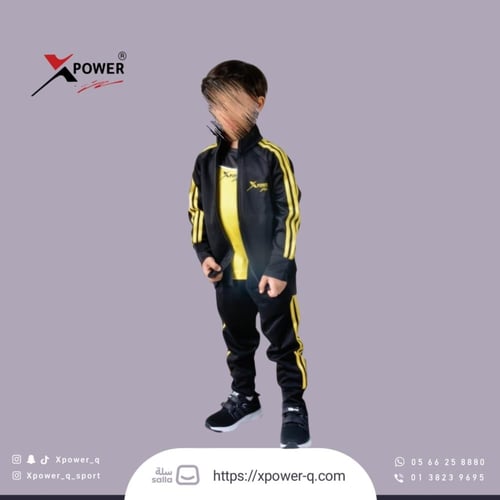 طقم رياضي اسود و اصفر