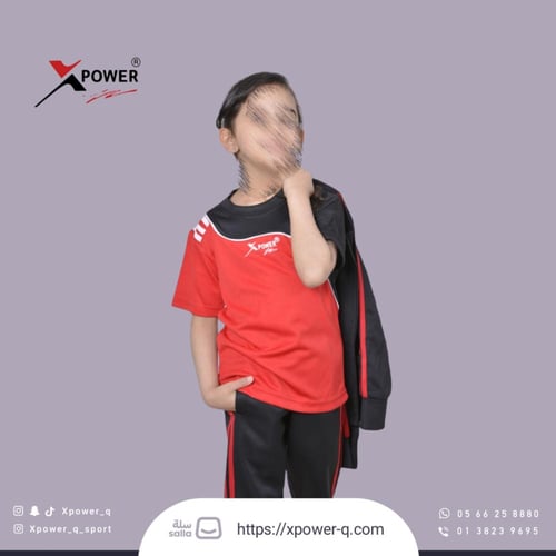 طقم رياضي اسود و احمر