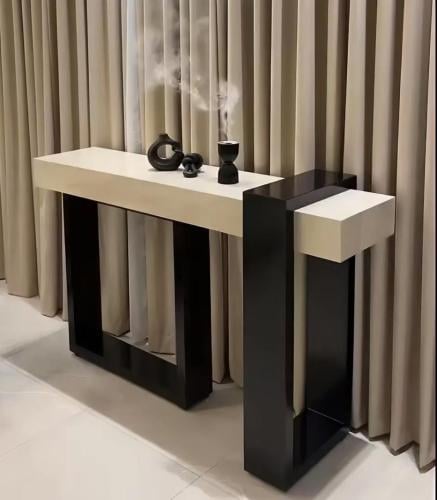 طاولة مدخل كونسول خشب أنيق وهادئ