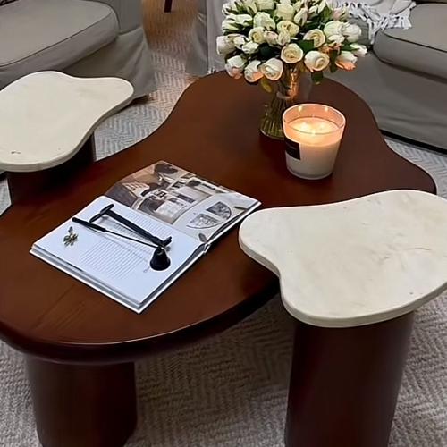 طاوله خشب مع خدمه رخام