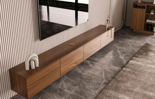 طاولة تلفزيون أنيقة لون بني