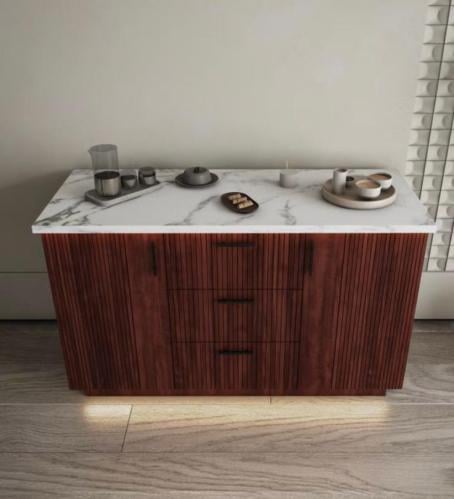 كونر كوفي خشب مع سطح بديل الرخام – تصميم أنيق وعصر...