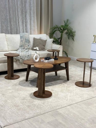 طقم طاولة قشر الجوز العصري