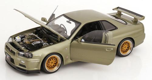 1:12 Nissan R34 Skyline GT-R V-Spec Nur -- Millennium Jade w/Gold BBS Wheels -- KK-Scale KKDC120212-2