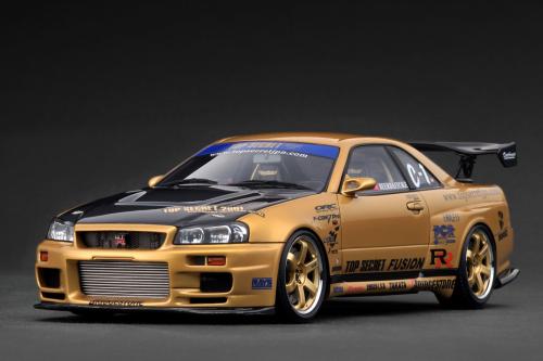 IG3847 1/18 Scale TOP SECRET 34GT-R (BNR34) Gold I...