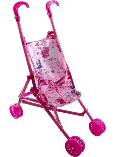 “Foldable Kids Doll Stroller – Pink Toy Pram for G...