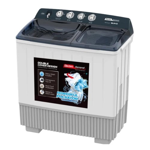 غسالة الكترو جنرال حوضين نصف أوتوماتيك 18 كجم – عص...