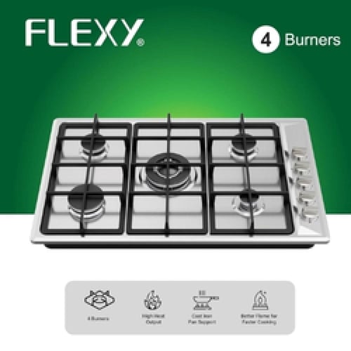 موقد غاز بلت إن Flexi 90 سم — 5 شعلات Sabaf قوية 3...