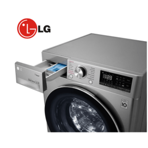 غسالة LG اتوماتيك 9ك استيل فتحةامامية تنشيف 6 ك WS...