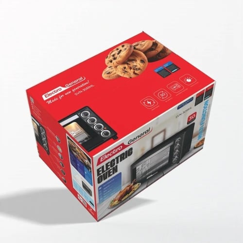 فرن كهربائي 30 لتر – SVN-30RML مع شواية دوارة وزجا...