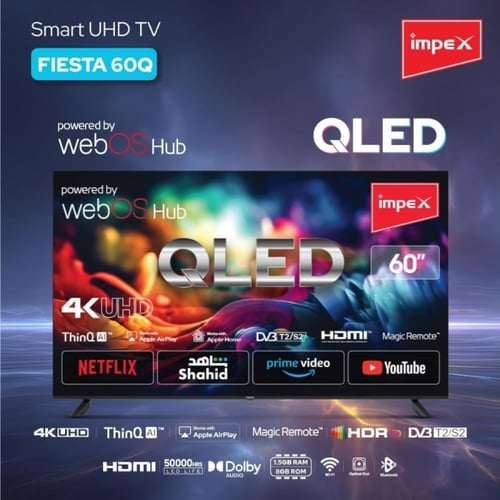 تلفزيون سمارت IMPEX 60 بوصة QLED 4K UHD بنظام webO...