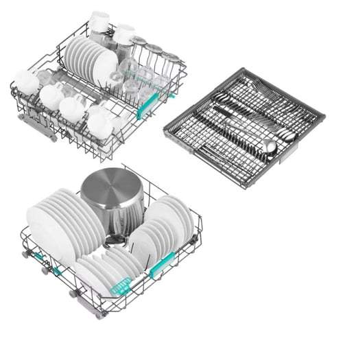 غسالة صحون هايسنس أسود 16 مكان – 8 برامج – تنظيف ذ...