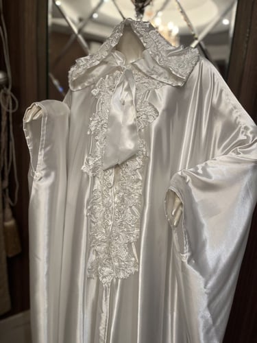 عباية العروس حرير ساتان روز