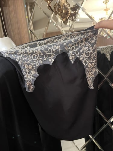 عبايه عروس لون اسود الياسمين