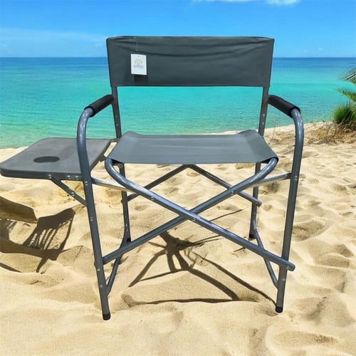 كرسي رحلات مرتفع قابل للطي مع طاولة جانبية – تصميم...