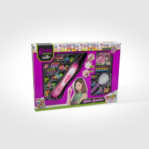 جهاز تزيين الشعر بالخرز للبنات مع مجموعة خرز ملونة...