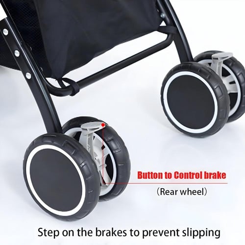 عربة أطفال خفيفة قابلة للطي مع طاولة طعام و مظلة ح...