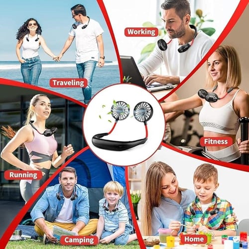 مروحة قابلة للشحن تعلق على الرقبة