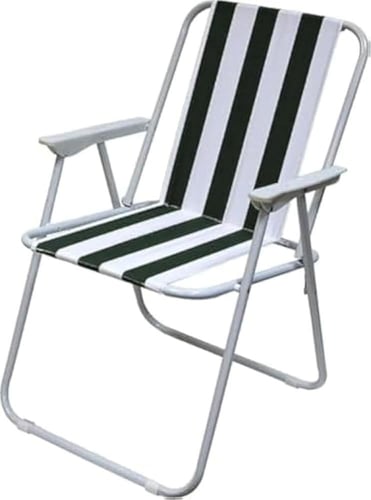 كرسي تخييم مخطط خفيف و قابل للطي للبر و الرحلات/ أ...