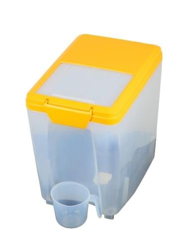 صندوق لتخزين الأرز والحبوب مع كوب قياس متعددة الأل...