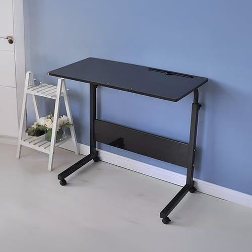 طاولة كمبيوتر توضع جانب السرير أسود/ فضي 60x40x90س...