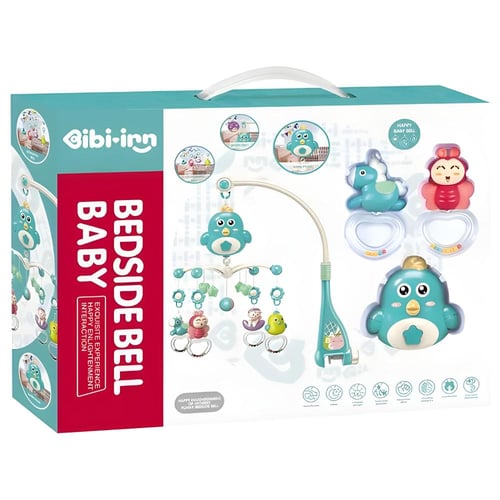 دوّارة سرير موسيقية للأطفال مع دمى متحركة – دوران...