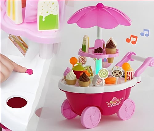 عربة آيس كريم لعب للأطفال – متجر حلويات متنقل للتس...