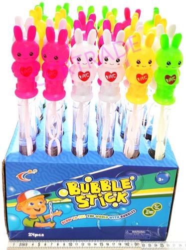 عصا فقاعات صابون للأطفال شكل أرنب ملون 24 حبة