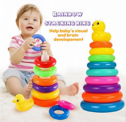لعبة حلقات التكديس الملوّنة للأطفال – لتنمية المها...