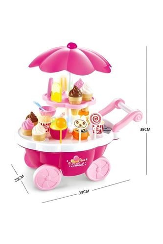 عربة آيسكريم و لعب الحلويات للأطفال مع إكسسوارات م...