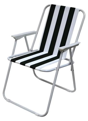 كرسي تخييم مخطط خفيف و قابل للطي للبر و الرحلات/ أ...