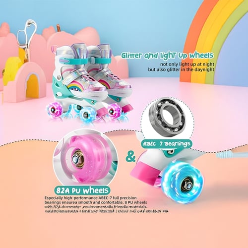 حذاء تزلج بعجلات قابلة للتعديل للبنات والاولاد مع...