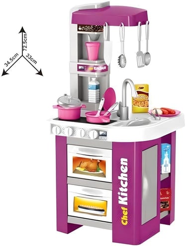 مطبخ لعب للأطفال مع مجموعة أواني متكاملة – تجربة ط...