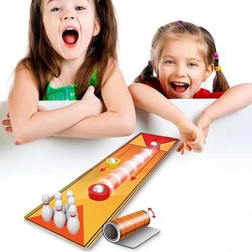 لعبة بولينج مكتبية ممتعة للاطفال مع مسار قابل للفر...