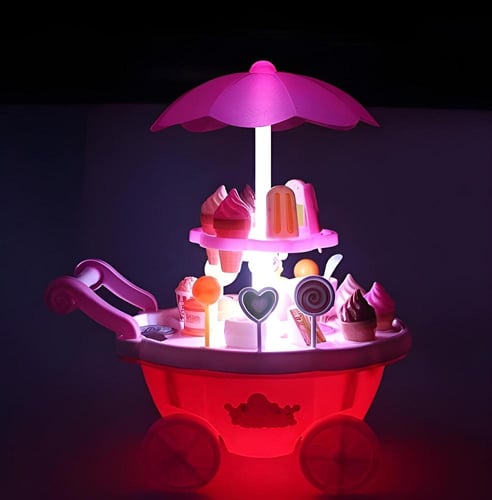 عربة آيس كريم لعب للأطفال – متجر حلويات متنقل للتس...