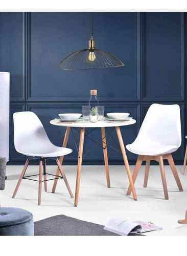 طاولة جانبية دائرية بأرجل وجوانب مستديرة من الخشب...