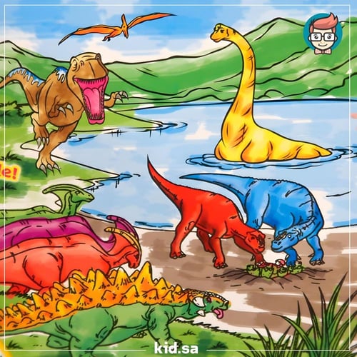 سجادة تلوين الديناصورات الكبير لتنمية خيال طفلك