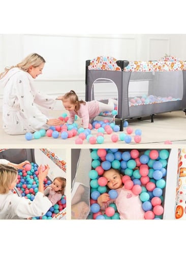 سرير اطفال قابل للطي مع مساحة تخزين سفلية عملية