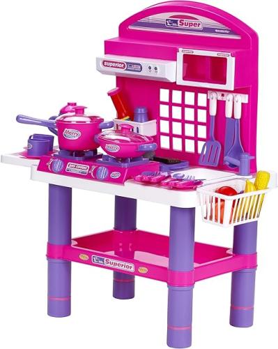 مطبخ لعب بناتي متكامل مع أدوات الطهي – تصميم عملي...