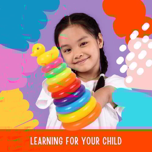 لعبة حلقات التكديس الملوّنة للأطفال – لتنمية المها...