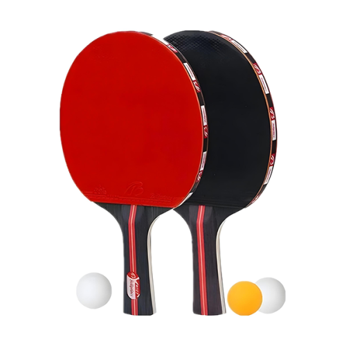 طقم مضارب تنس طاولة مكون من قطعتين مع 3 كرات