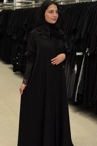 عباية "سارة" – دبل كلوش قماش إنترنت بأكمام استرتش...