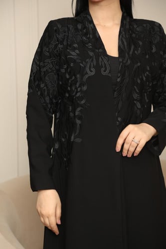 عباية بليزر سوداء رسمية بتطريز كمبيوتر فاخر - عباي...