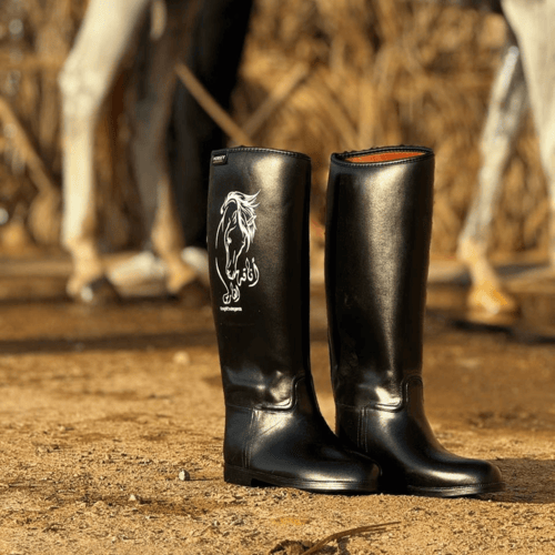 بوت ركوب الخيل جودة عالية فضي