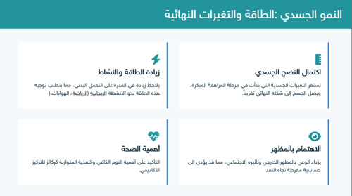 ورشة عمل | خصائص النمو للمرحلة الثانوية